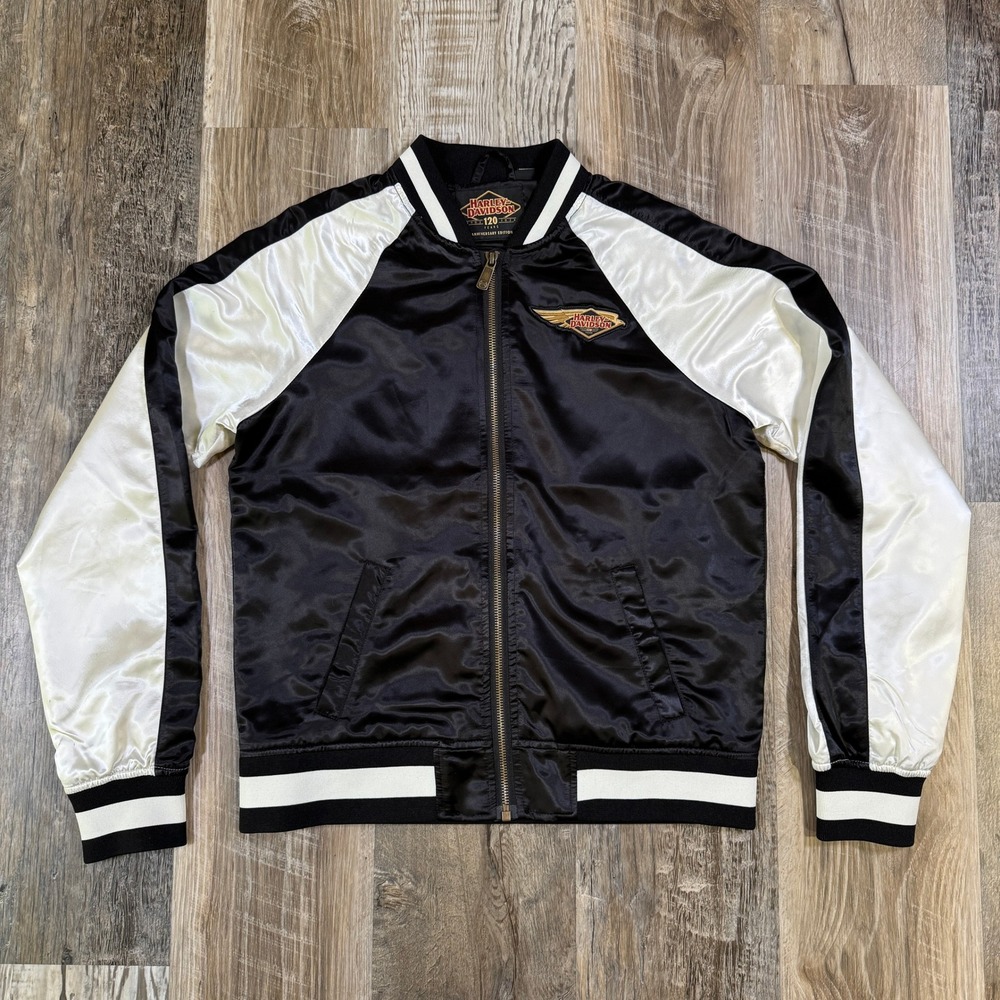 Harley Davidson 120th Anniversary Classic Bomber Jacket Colorblocked Small Women
